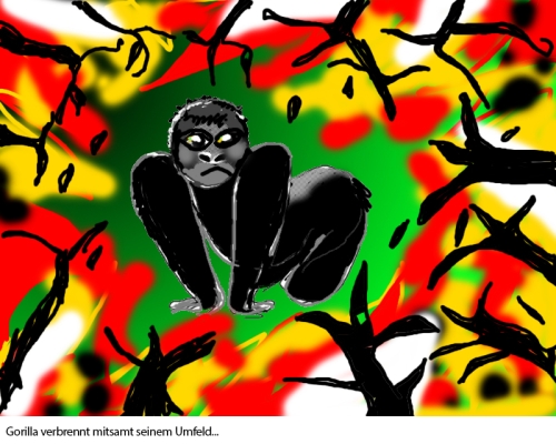 Gorilla-verbrennt-mitsamt-seinem-Umfeld