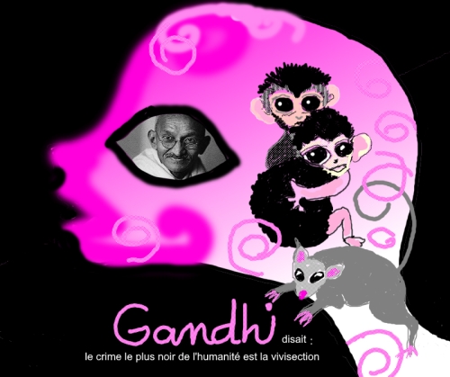 Gandhi disait: Le crime le plus noir de l'humanité est la vivisection